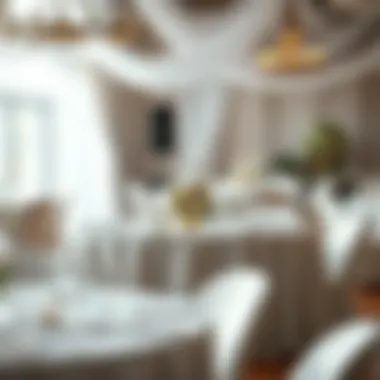 Stylish Event Setup Stylish event featuring a round white tablecloth in use