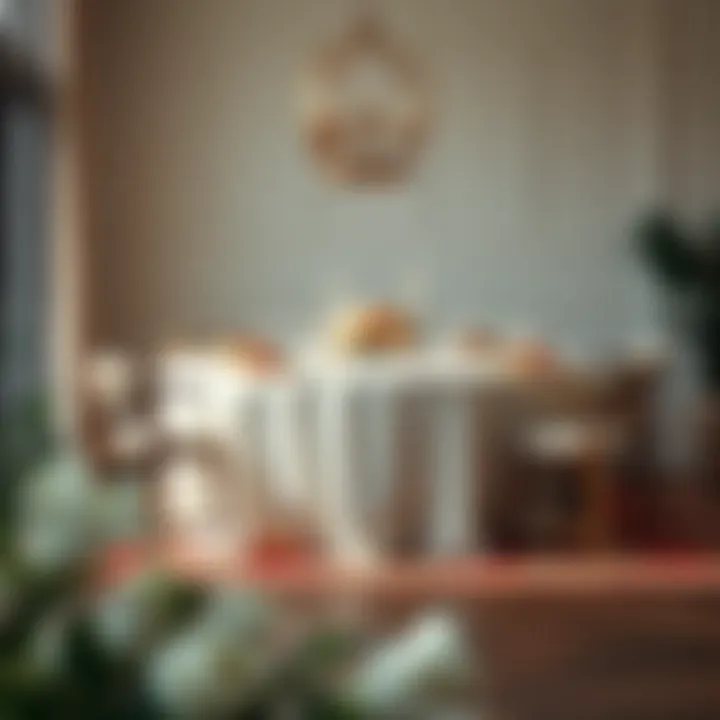 Beautiful Table Arrangement Round white tablecloth draping on a beautifully arranged table