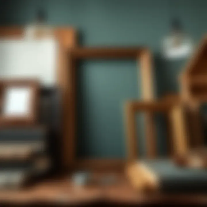 A selection of materials for crafting an 18 x 36 picture frame