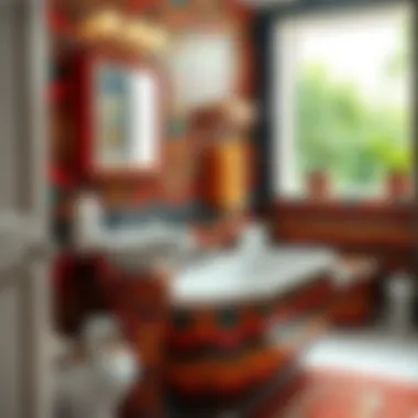 Vibrant African print bathroom set enhancing interior decor