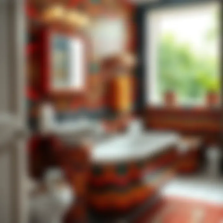 Vibrant African print bathroom set enhancing interior decor