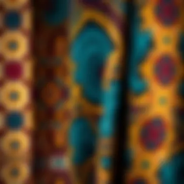 Close-up of intricate patterns in African textiles