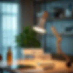 Elegant articulating desk lamp showcasing its adjustable features