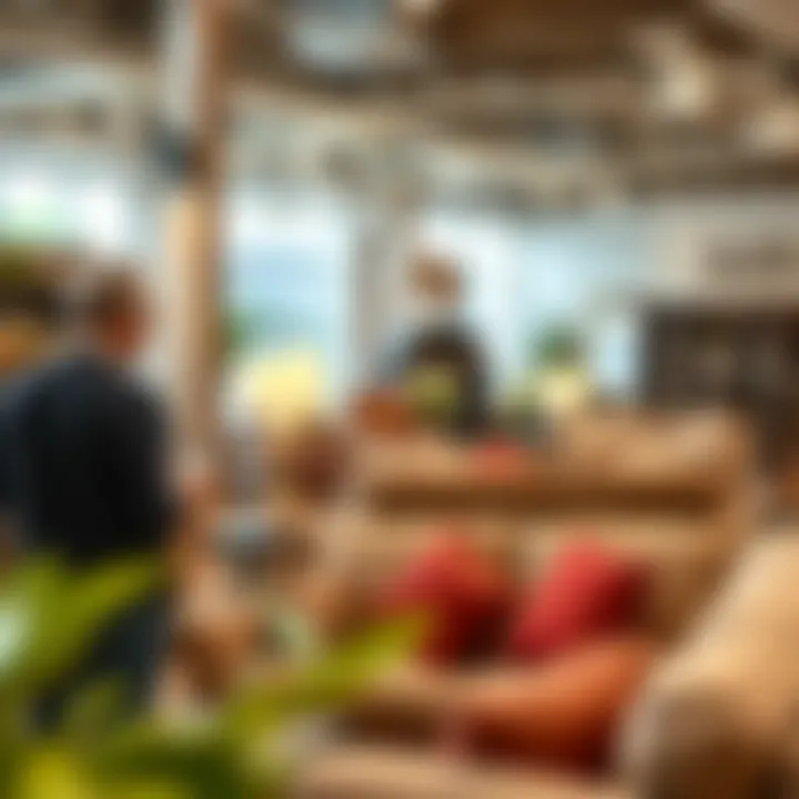 Customer enjoying the Ashley Furniture showroom experience