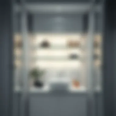 Elegant glass shelving in a modern bathroom cabinet