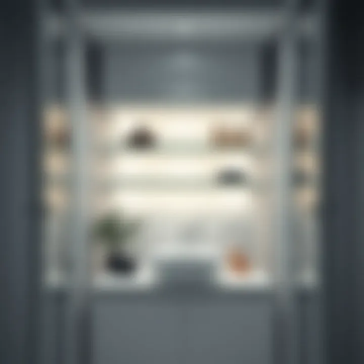 Elegant glass shelving in a modern bathroom cabinet