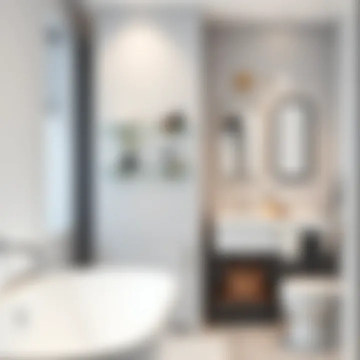 Stylish organization with glass shelves in bathroom