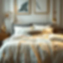 Luxurious bedding arrangement featuring a stylish doona cover