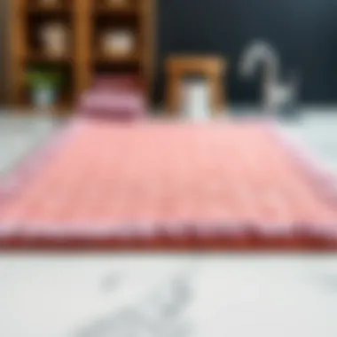 Blush kitchen mat demonstrating ease of maintenance