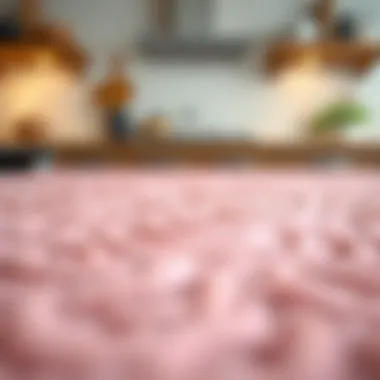 Close-up of the texture of a blush kitchen mat