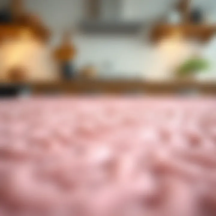 Close-up of the texture of a blush kitchen mat