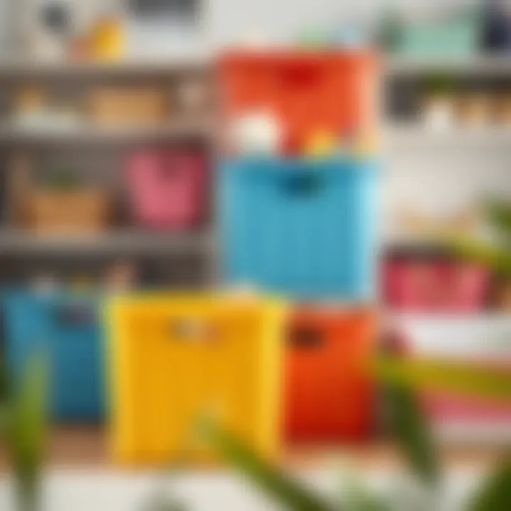 Modern toy storage bins with vibrant colors