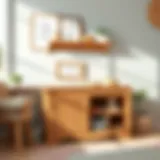 Stylish toy storage unit made of natural wood