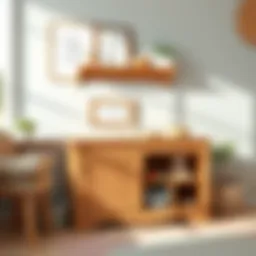 Stylish toy storage unit made of natural wood