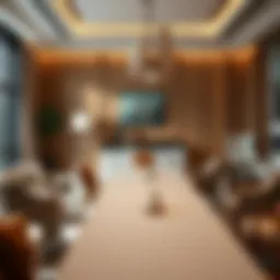 Elegant design of a 70-inch buffet table in a modern dining room setting