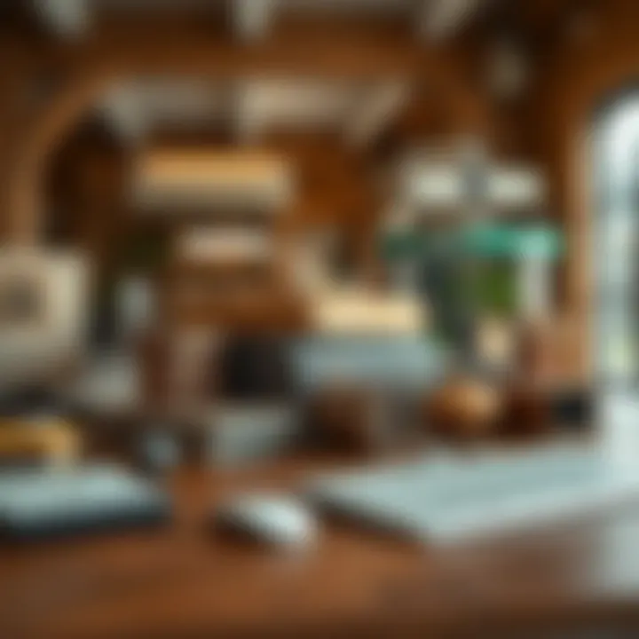 Diverse Materials in Desktop Construction Various materials used in desktop construction including wood and metal