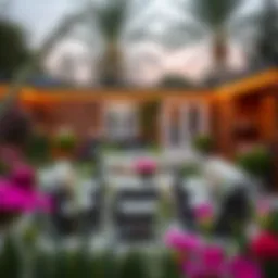 Sturdy outdoor seating arrangement in a stylish garden