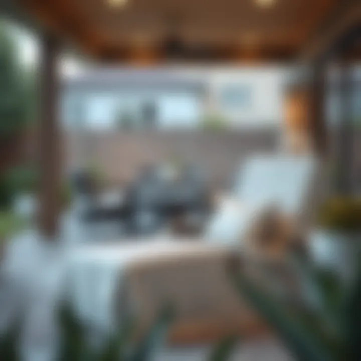 Stylish patio recliner cover in a modern outdoor setting
