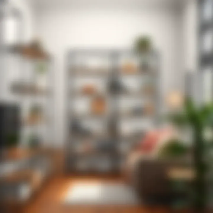 Stylish metal shelving integrated into home decor for aesthetic appeal