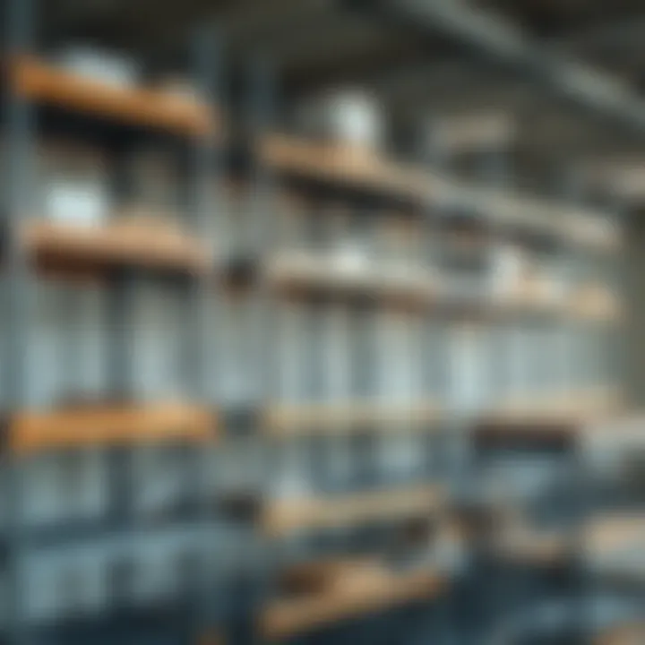 Heavy-duty metal shelving ideal for industrial use with ample storage space