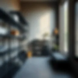 Modern metal shelving showcasing sleek design and functionality