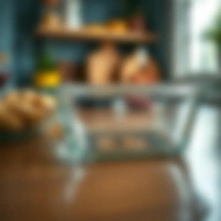 Close-up of a glass baking dish showcasing its durability