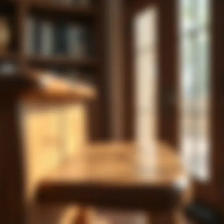 Close-up of the craftsmanship on a wooden library step stool