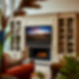 Elegant farmhouse entertainment center with integrated fireplace