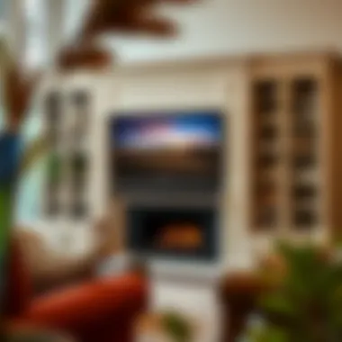 Elegant Farmhouse Entertainment Center Elegant farmhouse entertainment center with integrated fireplace