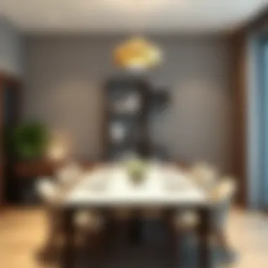 Minimalist Dining Arrangement for Space Efficiency Minimalist dining arrangement highlighting space efficiency
