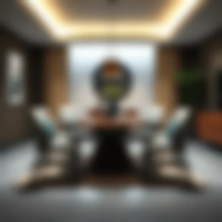 Stylish round dining table with contemporary chairs