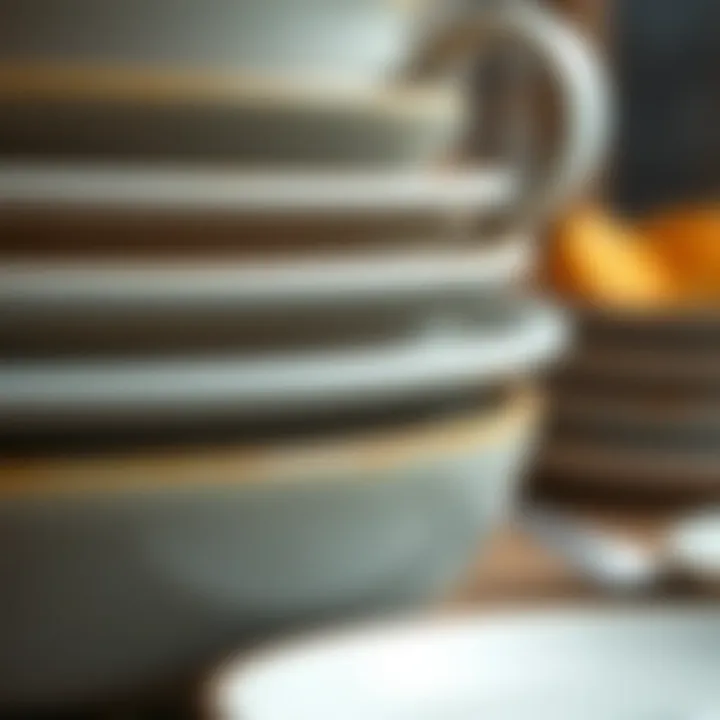 Textures of Dinnerware Materials Close-up of materials used in dinnerware sets emphasizing texture and quality