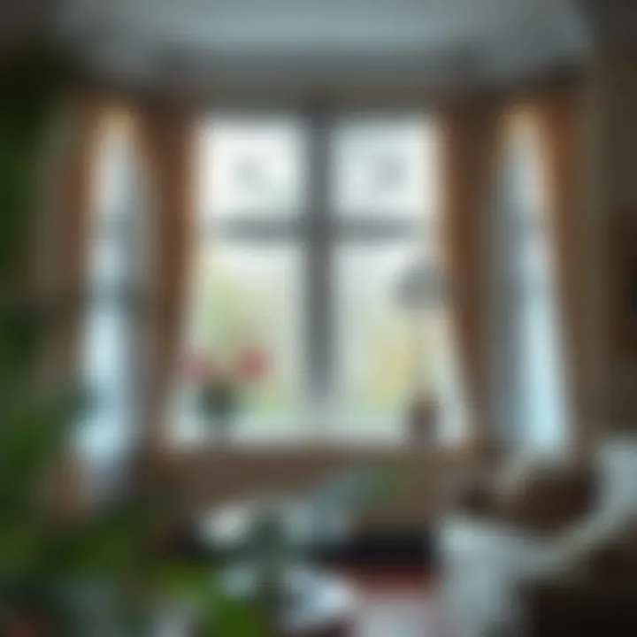 Elegant drapery rods enhancing a bay window