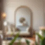 Elegant Ebern Designs mirror in a modern living room setting