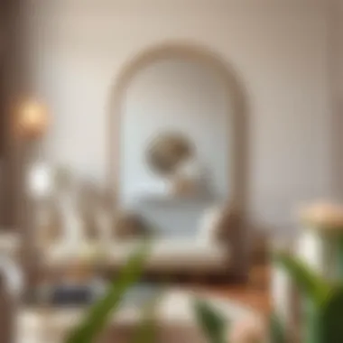 Elegant Ebern Designs mirror in a modern living room setting