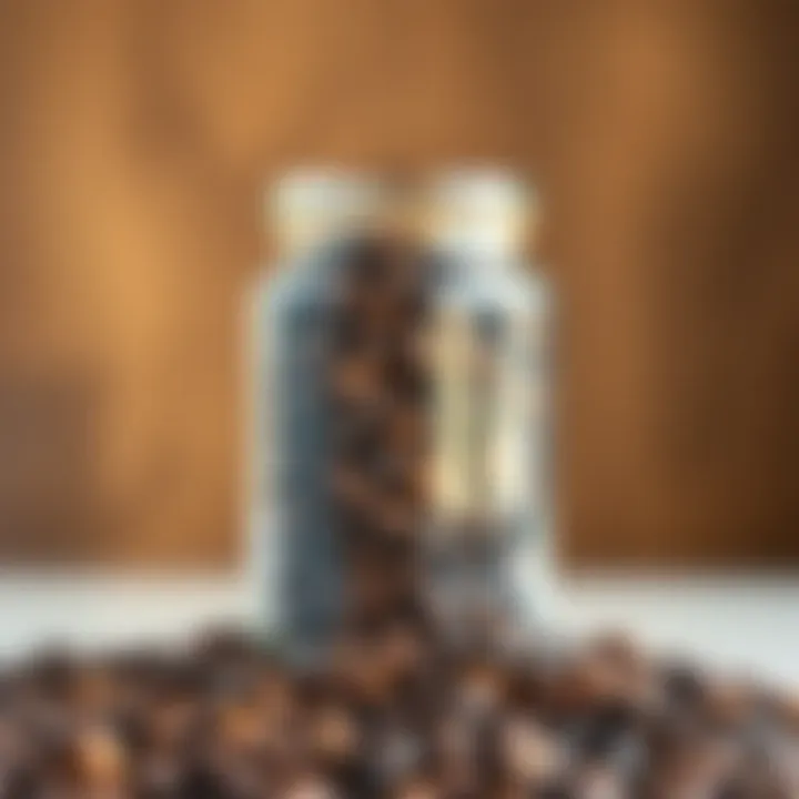 A collection of high-quality coffee beans in a glass jar