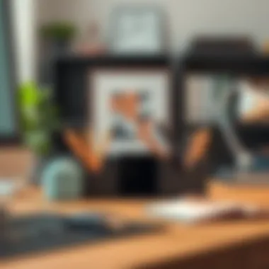 Stylish desk organizer keeping workspace clutter-free
