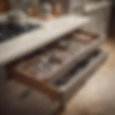 Stylish kitchen featuring a well-organized silverware drawer