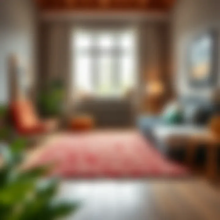 Cozy bedroom showcasing a colorful rug