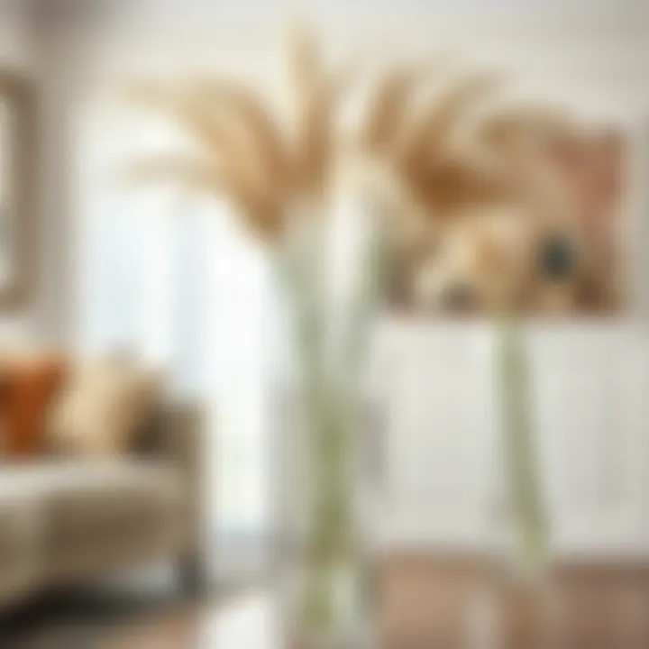 Close-up of design features of clear vases