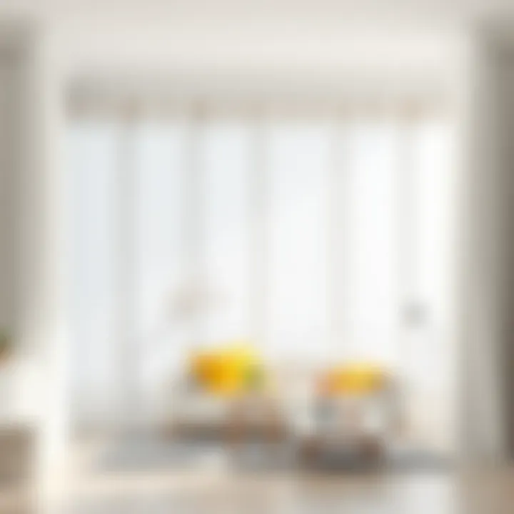 Bright Space with White Curtains Bright and airy space featuring white curtains and minimalistic decor
