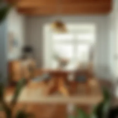 Chic wooden dining set showcasing natural finishes