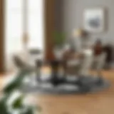 Elegant round dining set for six featuring a sleek design