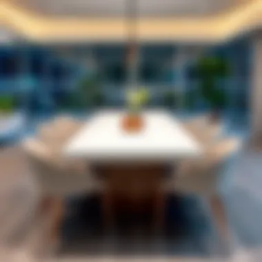 Modern rectangular dining table with stylish chairs