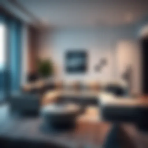 Modern L-shaped sofa in a stylish living room setting