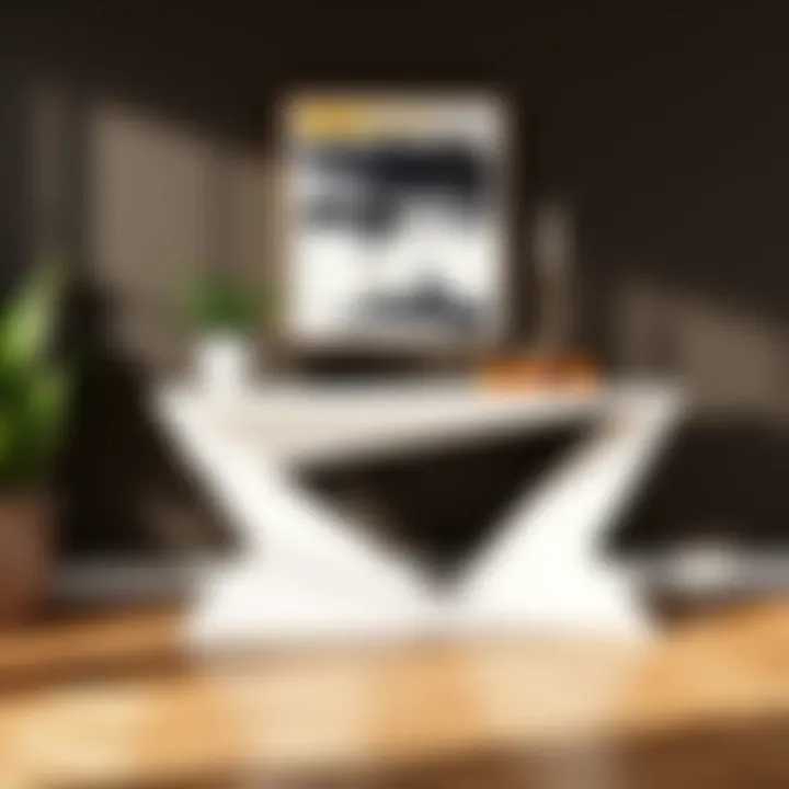 A sleek modern console table with geometric design