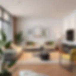 Contemporary living room featuring minimalist furniture