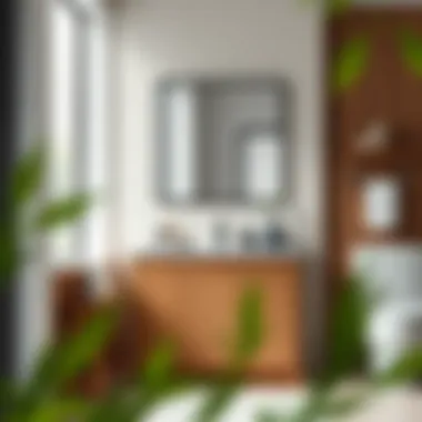 Luxurious wooden bathroom vanity showcasing natural grain