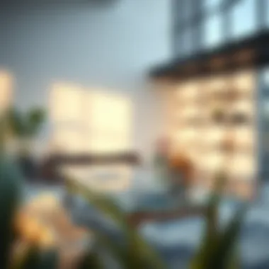 Contemporary Glass Coffee Table with Open Shelves Modern glass coffee table showcasing open shelving for decor