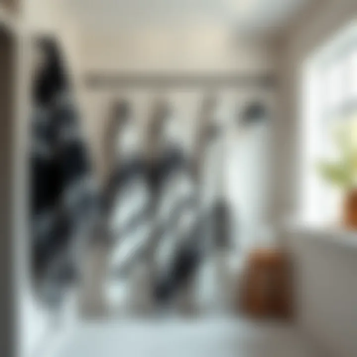 Beautifully Arranged Boho Towels in Decor A beautifully arranged bathroom showcasing black and white boho towels